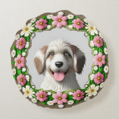 明るいデザイン ラウンドクッション (裏面)