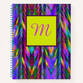 明るいトライバルシボロンモノグラム ノートブック (正面)