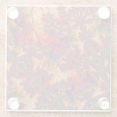 明るいトリップ(幻覚体験)のような眩しい分岐抽象芸術フラクタル ガラスコースター (裏面)