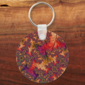 明るいトリップ（幻覚体験）のような眩しい分岐抽象芸術フラクタル キーホルダー (正面)