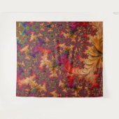 明るいトリップ（幻覚体験）のような眩しい分岐抽象芸術フラクタル タペストリー (正面(横))