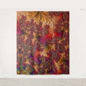 明るいトリップ（幻覚体験）のような眩しい分岐抽象芸術フラクタル タペストリー (正面)