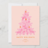 明るいトレンディーモダンピンクのクリスマスツリー1の写真 シーズンカード (正面)