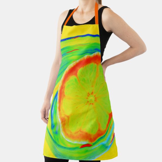 明るいトロピカルカラフルサイケデリックシトラス エプロン (インサイチュ)