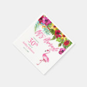 明るいトロピカルピンクレッツフラミンゴ30歳の誕生日 スタンダードカクテルナプキン (角)