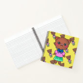 明るいドレスを着たハッピーキャットかわいらしハート ノートブック (内部)