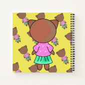 明るいドレスを着たハッピーキャットかわいらしハート ノートブック (裏面)