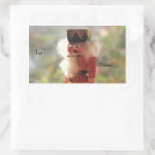 明るいナツクラッカーギフトラベル 長方形シール (バッグ)