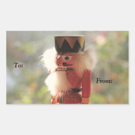 明るいナツクラッカーギフトラベル 長方形シール