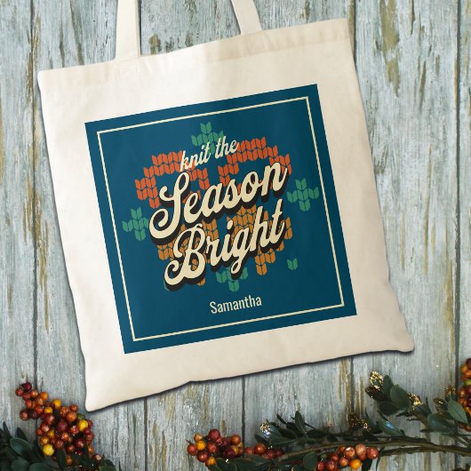 明るいニットの贈り物シーズンを編カスタマイズむ トートバッグ