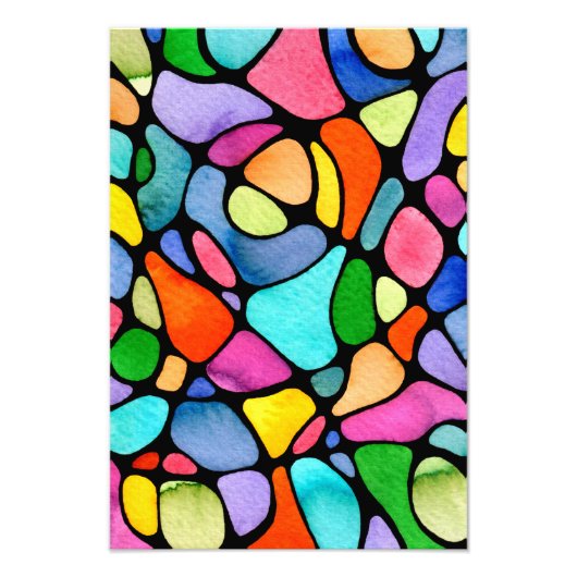 明るいニューログラフィックウォーターカラーアート フォトプリント (正面)