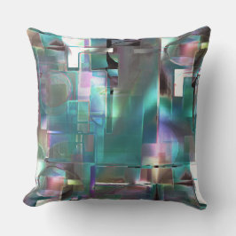 明るいネオンのカラフルに対するグラデーションの緑の層 クッション