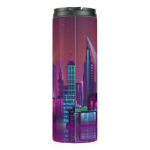 明るいネオンの夜の街並み、ヴィンテージ。 タンブラー (裏面)