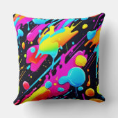 明るいネオンの抽象芸術作品 クッション (裏面)