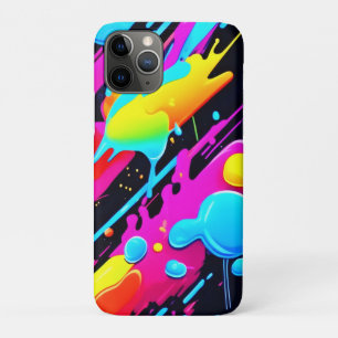 明るいネオンの抽象芸術作品 iPhone 11 PROケース
