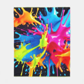 明るいネオンの抽象芸術・アート フリースブランケット (正面)