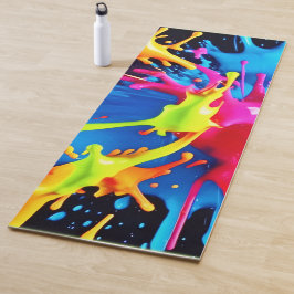 明るいネオンの抽象芸術・アート ヨガマット