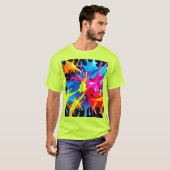 明るいネオンの抽象芸術・アート Tシャツ (正面フル)