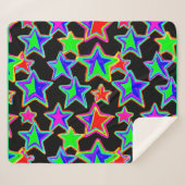 明るいネオンの星光パターン シェルパブランケット (正面(横))