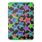 明るいネオンの星光パターン バスマット (正面縦)