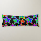 明るいネオンの星光パターン ボディピロー (裏面)