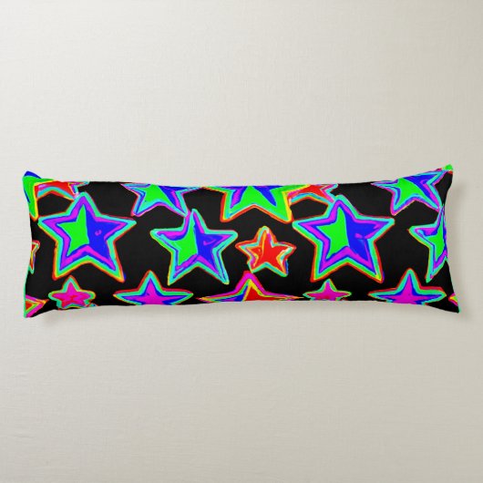 明るいネオンの星光パターン ボディピロー (裏面)