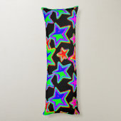 明るいネオンの星光パターン ボディピロー (裏面 (縦))