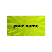 明るいネオンの背景を持つ黄色の住所 シール (正面)