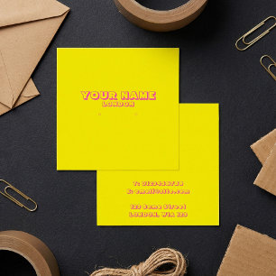 明るいネオンイエローとピンクのイヤリングホルダーカード