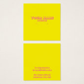 明るいネオンイエローとピンクのイヤリングホルダーカード (正面&裏面)