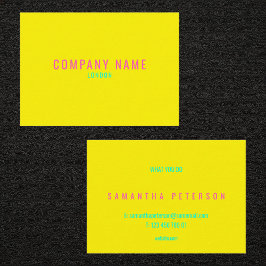 明るいネオンイエローとピンク 名刺