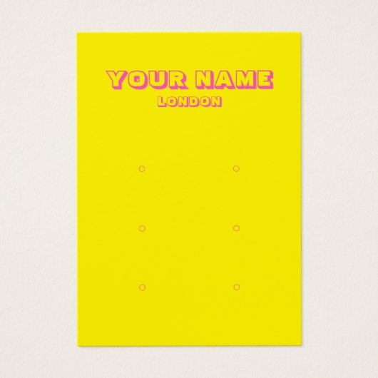 明るいネオンカラフルイヤリングディスプレイカード (正面)