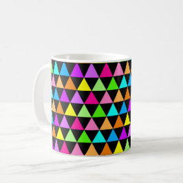 明るいネオンカラーのトライアングルプリントマグカップ コーヒーマグカップ