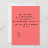 明るいネオンカラー、カスタムパーティの招待状 招待状 (裏面)