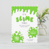 明るいネオングリーンスライムパーティの招待状 (スタンド正面)