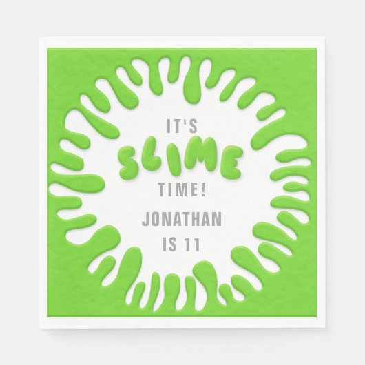 明るいネオングリーンスライムパーティー スタンダードランチョンナプキン (正面)