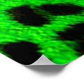 明るいネオングリーンライムブラックアニマルプリント模様 ポスター (角)