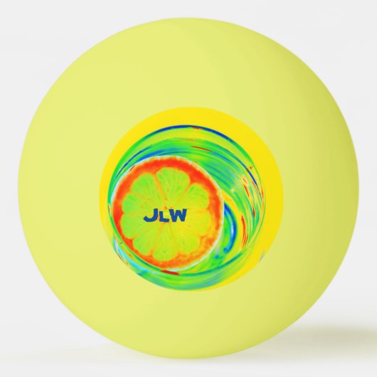 明るいネオンシトラスサイケデリックカスタマイズ 卓球ボール (裏面)