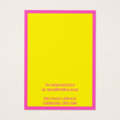 明るいネオンピンクとイエローイヤリングディスプレイカード (裏面)