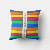 明るいネオンフロロカラーピンクイエローオレンジライン クッション (裏面)