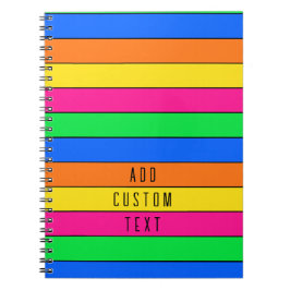 明るいネオンフロロカラーピンクイエローオレンジライン ノートブック