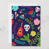 明るいネオンフローラメキシコ5デマヨフィエスタパーティー 招待状 (裏面)