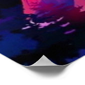 明るいネオンマウンテンズサンライズ飛行機 ポスター (角)