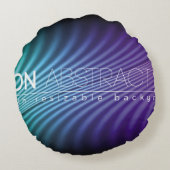 明るいネオンライン背景(80sスタイル1980、8) ラウンドクッション (裏面)
