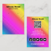 明るいネオンレインボーネックレスイヤリングディスプレイカード 名刺 (正面/裏面)