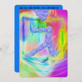 明るいネオンレインボーハヌカーのドレディデルバブル シーズンカード (正面/裏面)