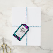 明るいネオン幾何学的パターンブラック誕生日 ギフトタグ (より糸付き)