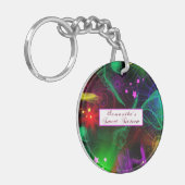 明るいネオン絵を描(ばちゃばちゃ)跳ねるが渦を巻く キーホルダー (正面左)