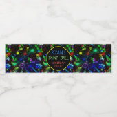 明るいネオン絵を描(ばちゃばちゃ)跳ねるスターバースト ペットボトルラベル (シングルラベル)