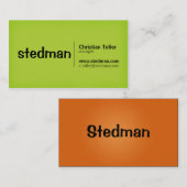 明るいネオン緑およびオレンジ 名刺 (正面/裏面)